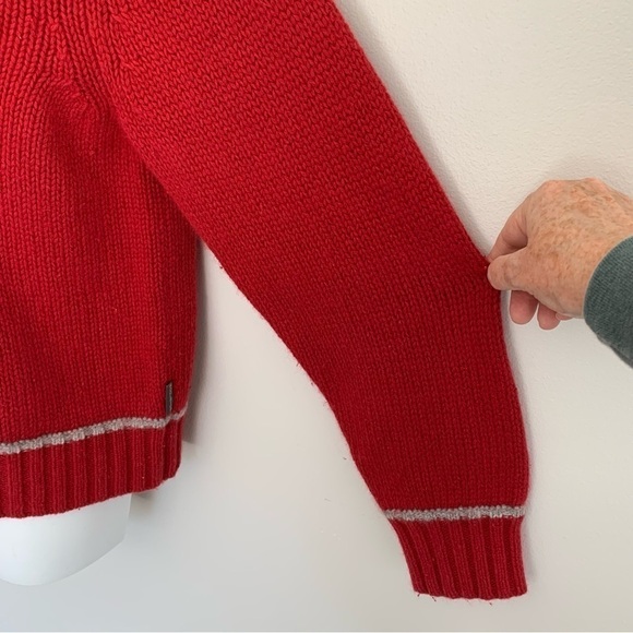 Woolrich Womans Angora Blend Sweater Size L Snowflake Chunk Knit Red - Picture 4 of 10